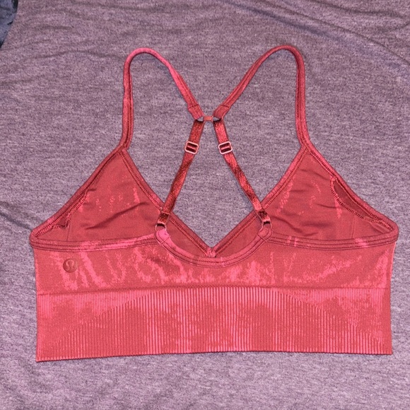 Lululemon Ebb To Street Bra 6 A/B Cup Wash Stone Wash Chianti Red - Picture 7 of 9